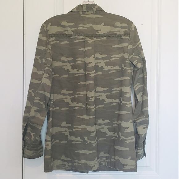 Caslon Nordstrom Camo Lightweight Utility Pocket Jacket Embroidered XS - Picture 7 of 11